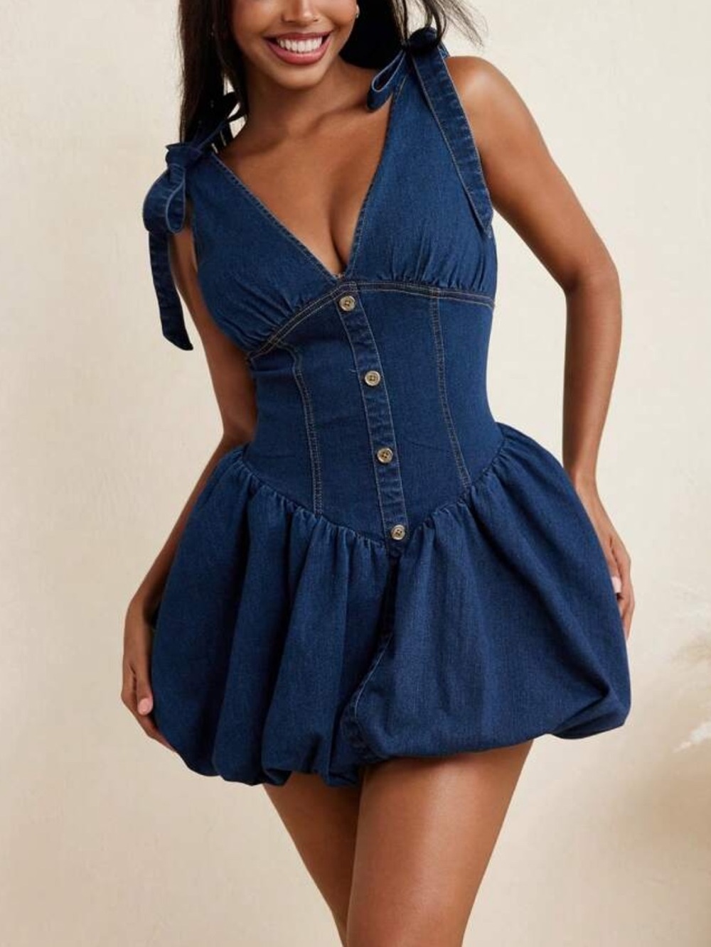 Denim mini dress - Picture 6 of 7